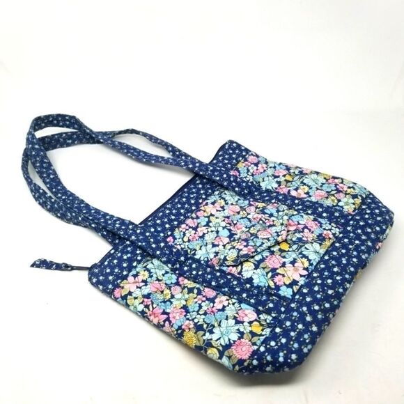 misty harbor original Handbags - Misty Harbor Original Blue Pink Floral Quilted Bag